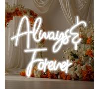 Always Forever - Panneau néon pour décoration murale - Lettres lumineuses LED blanches pour mariage, fiançailles, mots lumineux pour chambre à coucher, bar, club, hôtel, fête à suspendre - Alimenté