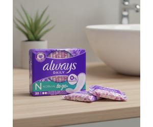 Always Fraîcheur Quotidienne Protège-slips normal sans parfum, 20 unités