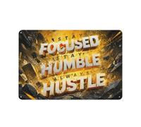 Always Hustle Plaque Métallique 20x30cm Déco Maison | Créez un mur plus vivant dans le bureau avec des panneaux muraux en métal comme touche visuelle.