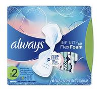 Always Infinity Lot de 16 serviettes féminines avec ailes, super absorbantes, non parfumées, taille 2 (l'emballage peut varier) (l'emballage peut varier)