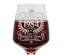 Always Looking Good Grand verre à vin gravé pour 39e anniversaire vintage 1984 Aged to Perfection - 400 ml, ALG5154.VINT1984