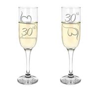 Always Looking Good Lot de 2 flûtes à champagne gravées pour 30ème anniversaire de mariage - Mariage nacré (ALG)
