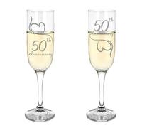 Always Looking Good Lot de 2 flûtes à champagne gravées pour 50ème anniversaire de mariage - Flûte à champagne gravée dorée