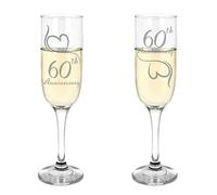 Always Looking Good Lot de 2 flûtes à champagne gravées pour 60e anniversaire de mariage - Mariage de diamant (ALG)