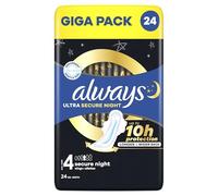 Always Lot de 24 serviettes hygiéniques ultra absorbantes pour femme - Taille 4 - Anti-odeurs et anti-fuite