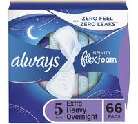 Always - Lot de 3 paquets de 22 serviettes hygiéniques de nuit Infinity très absorbantes taille 5, non parfumées, avec ailettes