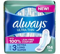 Always Lot de 3 paquets de 38 paquets de 3 paquets de 38 serviettes hygiéniques ultra fines avec ailes pour femme, taille 3, extra longues et super absorbantes, non parfumées