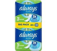Always Lot de 30 serviettes hygiéniques ultra fines et super absorbantes pour femme Taille 1 - Anti-odeurs et anti-fuite