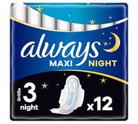 Always Maxi Night Lot de 12 serviettes hygiéniques avec ailettes Taille 3