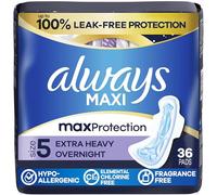 Always Maxi serviettes de nuit avec ailes, taille 5, extra lourdes, non parfumées, 36 pièces
