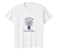 Always on Task Always Understanding Brain Light Bulb T-Shirt, Enfant, Blanc, 3 Ans