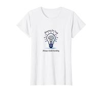 Always on Task Always Understanding Brain Light Bulb T-Shirt, Femme, Blanc, 3XL