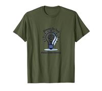 Always on Task Always Understanding Brain Light Bulb T-Shirt, Homme, Olive, L