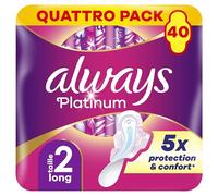 Always Platinum Long (Taille 2) Serviettes Hygiéniques Avec Ailettes 40 Serviettes