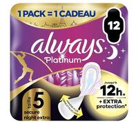 Always Platinum Secure Night Extra Serviettes Avec Ailettes 12 Serviettes