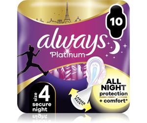 Always Platinum Secure Night Size 4 serviettes hygiéniques 10 pcs