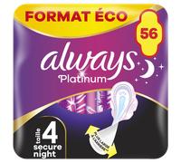 Always Platinum Serviettes Hygiéniques - Taille 4 - Secure Night - 56 Serviettes