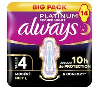 Always Platinum Serviettes Hygiéniques Taille 4 Nuit x14