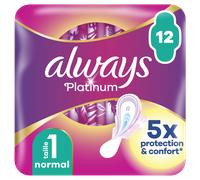 ALWAYS Platinum - Serviettes Hygiéniques Ultra Normal Avec Ailettes Taille 1 - Lot de 12 serviettes