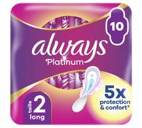 Always Platinum - Serviettes Ultra long avec ailettes - Taille 2 - Lot de 10 serviettes