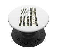 Always Ready USA Flag Patriotic Camo Distressed Style PopSockets PopGrip Adhésif