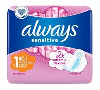 Always Sensitive Ultra Normal Plus Lot de 10 serviettes hygiéniques avec ailettes