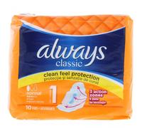 Always - Serviettes Hygiéniques 3 Action Zones Classic Normal - 10pcs