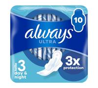Always Serviettes hygiéniques Ultra Jour et Nuit – Lot de 10