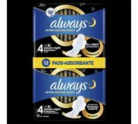 Always Ultra Secure Nuit 4 - 12 Serviettes Hygiéniques
