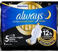 Always Serviettes ultra secure night extra x8 - Le paquet de 8