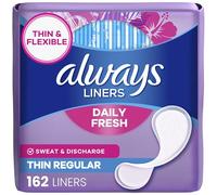 Always Thin Dailies Wrapped Liners, Unscented, 162 Count by Always
