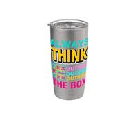 Always Think Outside the Box Illustration Graphic Designs Gobelet isotherme en acier inoxydable double paroi