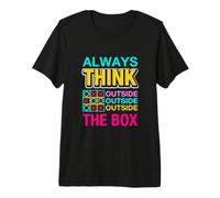 Always Think Outside The Box Illustration Graphic Designs T-Shirt Haut de Gamme