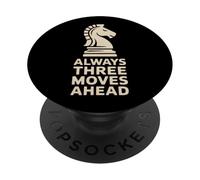 Always Three Moves Ahead Chess Knight Penseur stratégique PopSockets PopGrip Adhésif