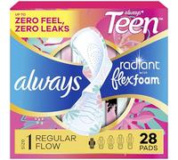 Always Totally Teen Radiant Infinity Lot de 28 serviettes hygiéniques