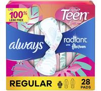 Always Totally Teen Radiant Infinity Lot de 28 serviettes hygiéniques