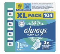 Always Ultra Day Serviettes hygiéniques normales avec ailettes 104 serviettes hygiéniques super absorbantes et ultra fines pour les règles