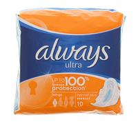Always Ultra Normal Taille 1 Serviette Sanitaire avec des Ailes 10 Unités