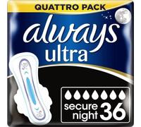 Always Ultra Secure Night Serviette Hygiénique avec Ailettes Quattro Pack