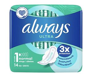 Always Ultra Serviettes Hygiéniques avec Ailettes, 14 unités