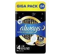 Always - Ultra Serviettes Hygiéniques avec Ailettes, Secure Night - 24 Pièces