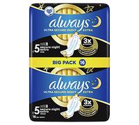 Always - Ultra Serviettes Hygiéniques avec Ailettes, Secure Night Extra - 16 Pièces