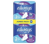 Always Ultra Serviettes Hygiéniques Longues Taille 2 - 24 pièces - Grand Pack n°2