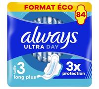 Always Ultra Serviettes Hygiéniques, Taille 3, Day & Night, 84 Serviettes Avec Ailettes, Flux Abondants Jour et Nuit, Format Eco, Max Confort, Super Absorbantes et Ultra Fines