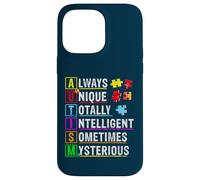 Always Unique Autism Awareness Totally Intelligent Wear Bleu Coque pour iPhone 14 Pro Max