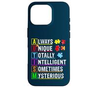 Always Unique Autism Awareness Totally Intelligent Wear Bleu Coque pour iPhone 16 Pro