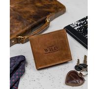 Always Wild | Horizontal, porte-monnaie pliable pour homme, avec compartiment externe pour cartes, marron clair, 12x10 cm