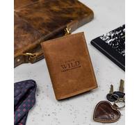 Always Wild | Porte-monnaie pour homme en, cuir, avec poche extérieure, pour paiements, marron clair, 10x13 cm