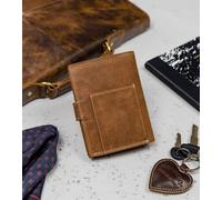 Always Wild | Porte-monnaie pour homme, en cuir naturel, avec poche extérieure pour les paiements, marron clair, 10x13 cm