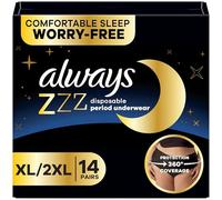 Always ZZZ Lot de 14 culottes jetables pour femme Taille XL / 2LX, couverture à 360° pour des nuits sans soucis, 14 pièces (2 paquets de 7)